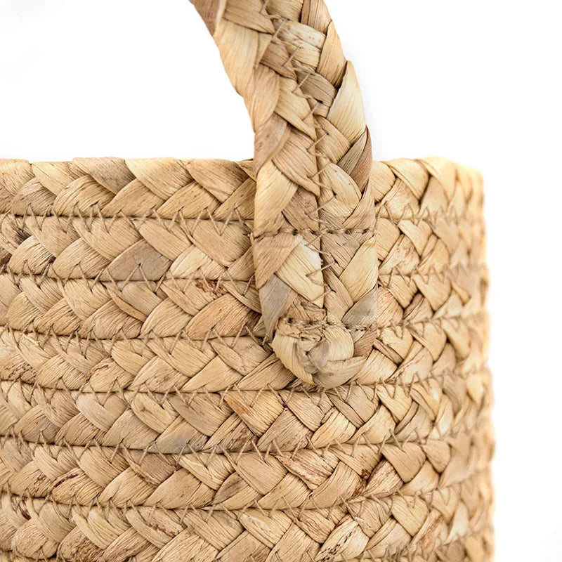 Woven Hanging Woven Rattan Baskets Basket Wicker For Planters Garden Wall Decoration Wall-mounted Basket Storage Rack