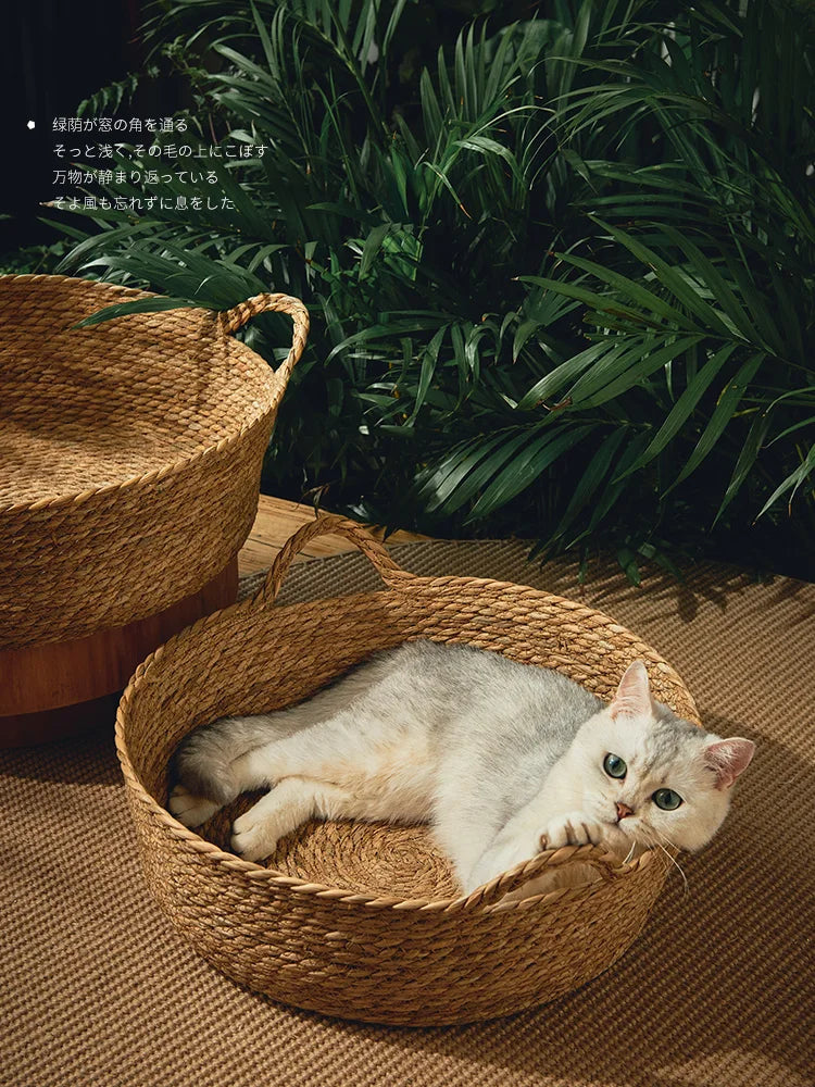 Pure Manual Rattan Woven Cat Nest, Four Seasons, General Dandelion, Cool Bed, Cat Scratch Board, Pet Products