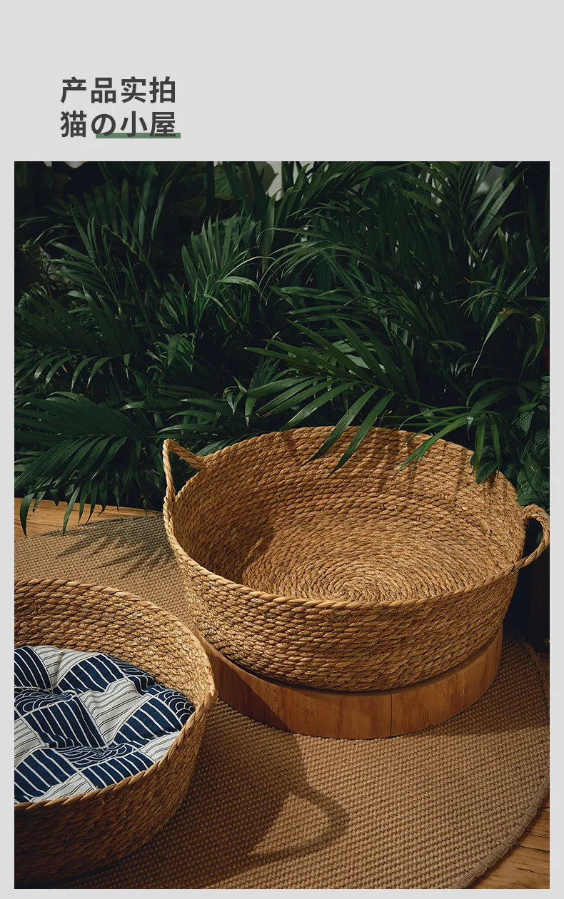 Pure Manual Rattan Woven Cat Nest, Four Seasons, General Dandelion, Cool Bed, Cat Scratch Board, Pet Products