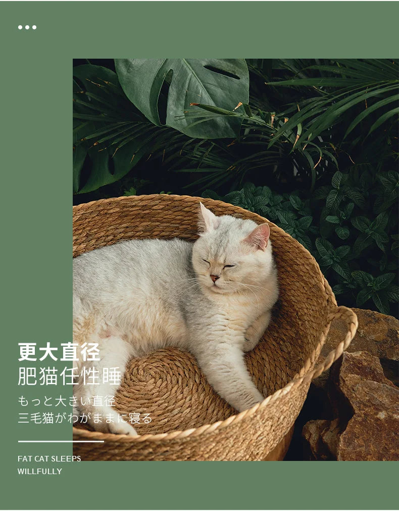 Pure Manual Rattan Woven Cat Nest, Four Seasons, General Dandelion, Cool Bed, Cat Scratch Board, Pet Products