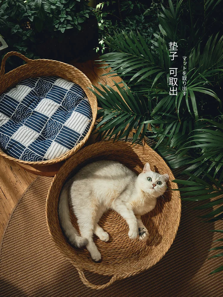 Pure Manual Rattan Woven Cat Nest, Four Seasons, General Dandelion, Cool Bed, Cat Scratch Board, Pet Products