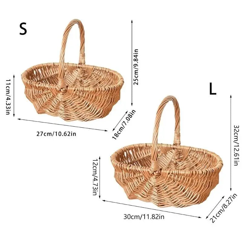 E8BD Traditional Wicker Basket Offering Durability And For Everyday Use In Shopping And Outdoor Activities