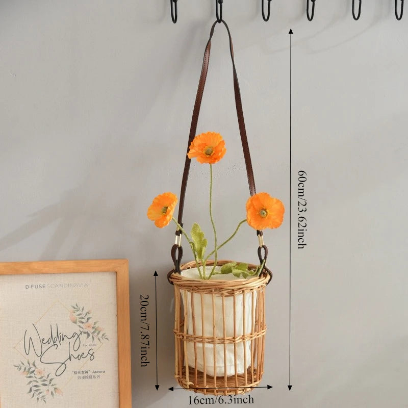 Handmade Willow Easter Basket Natural Wicker with Handle for Easter Egg Hunt Home Decor Spring Decoration Gift Fruit Basket