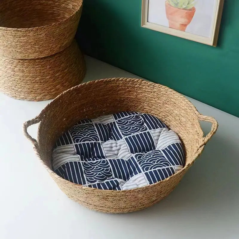 Pure Manual Rattan Woven Cat Nest, Four Seasons, General Dandelion, Cool Bed, Cat Scratch Board, Pet Products
