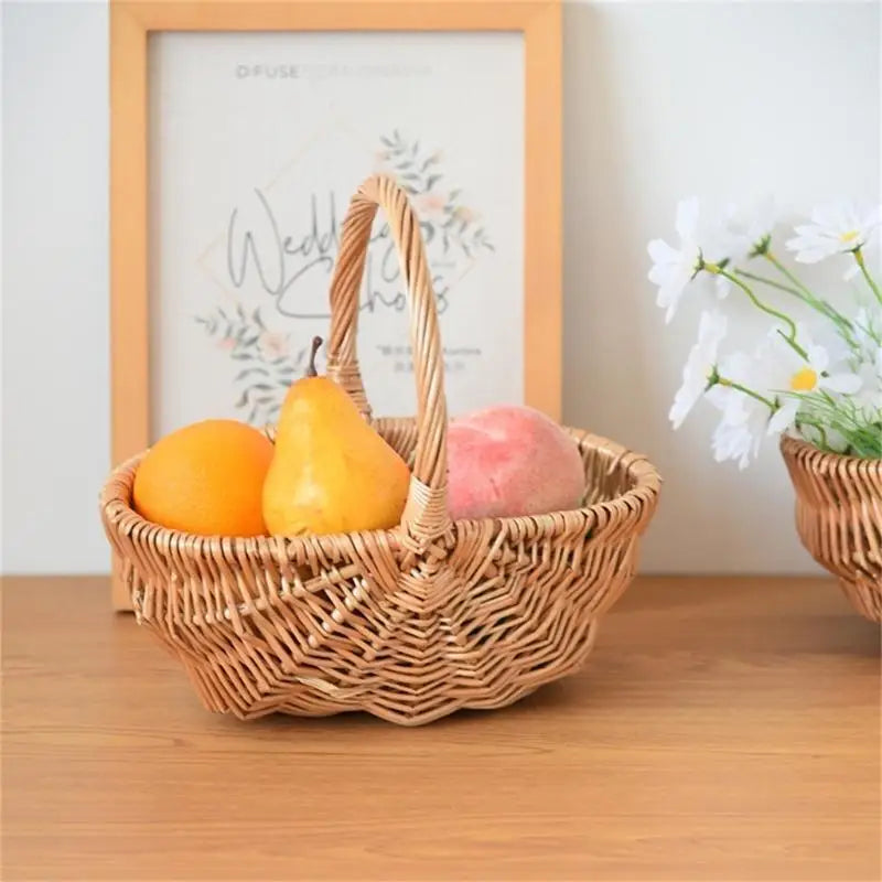 E8BD Traditional Wicker Basket Offering Durability And For Everyday Use In Shopping And Outdoor Activities