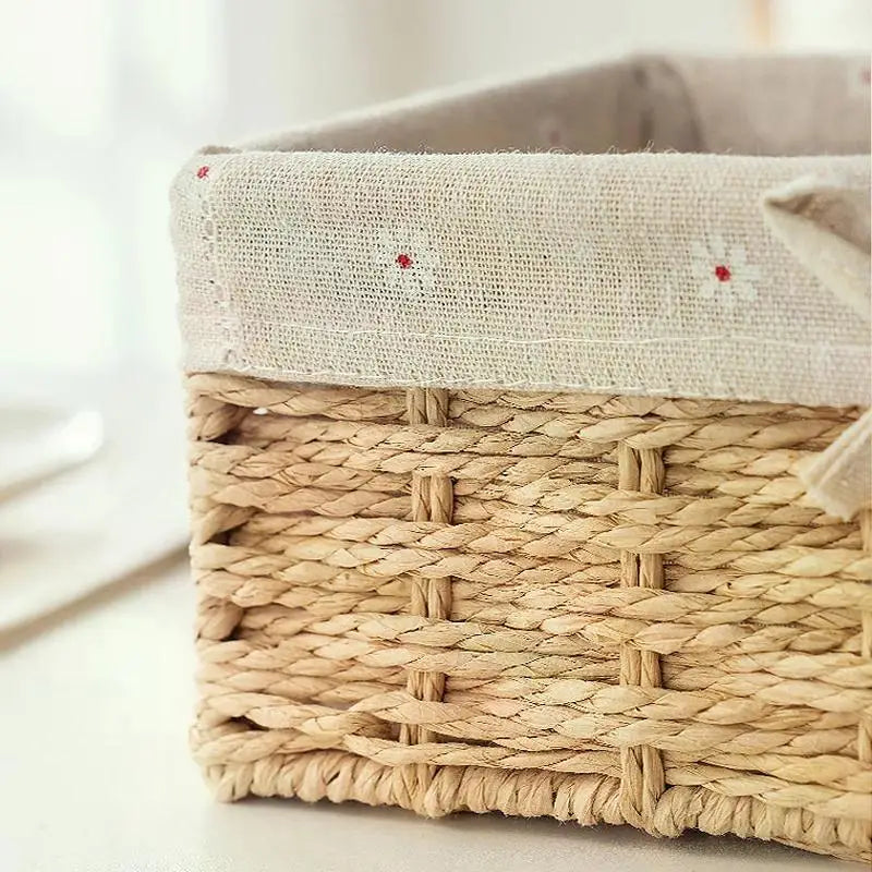 Woven Storage Baskets Organizers Picnic Breakfast Basket Laundry Box Sundries Storage Basket Desktop Cosmetics Snack Storage Box