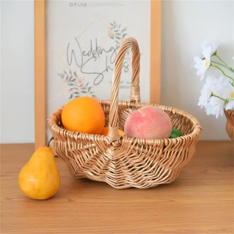 E8BD Traditional Wicker Basket Offering Durability And For Everyday Use In Shopping And Outdoor Activities