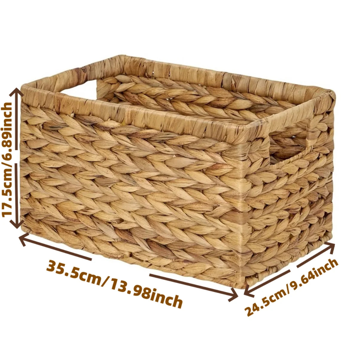 Handwoven Storage Baskets Sundries Organizer with Lid Rectangular Cosmetics Box Clothes Laundry Basket Towel Toys Container