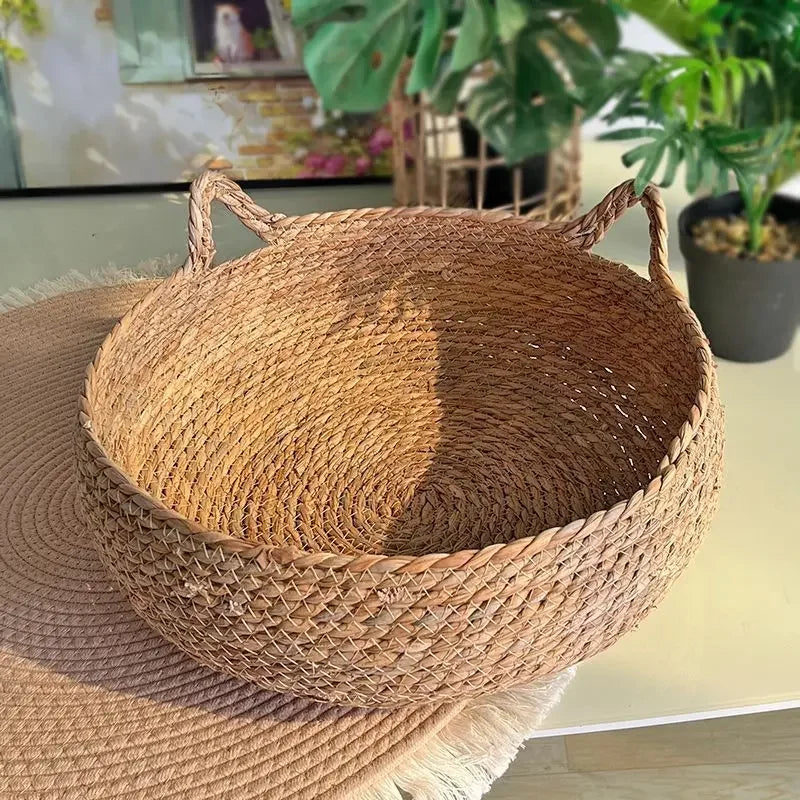 Four Seasons Cat Bed Woven Removable Upholstery Sleeping House Cat Scratch Floor Rattan Washable Cats Pet Products Accessories