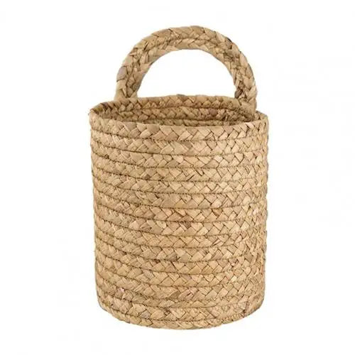 Woven Hanging Woven Rattan Baskets Basket Wicker For Planters Garden Wall Decoration Wall-mounted Basket Storage Rack