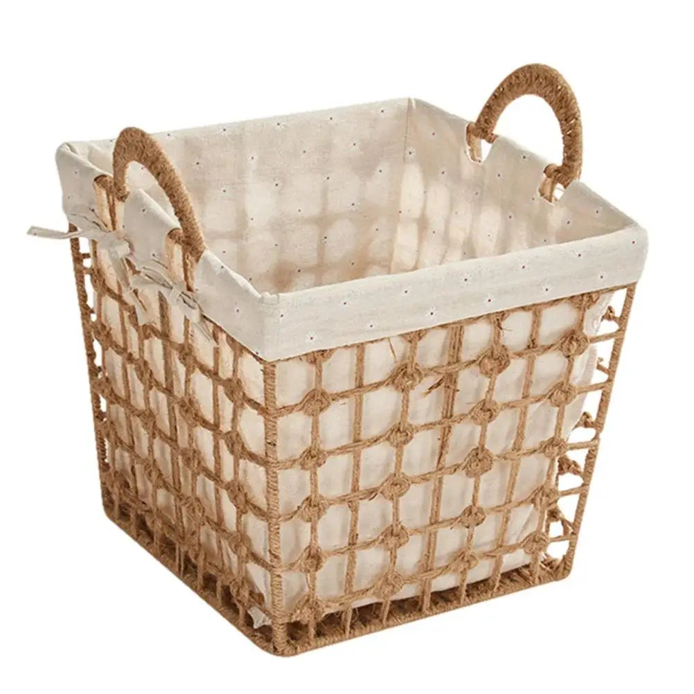 Panier à Linge Osier Rotin Grande Taille avec Poignées