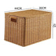 Waterproof storage box with cover mitation wicker rattan woven wardrobe storage kitchen clothing organizer box wicker basket