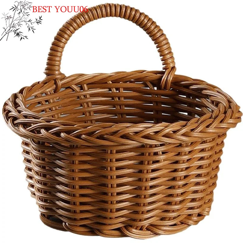 (YOUU06)Wall Hanging Basket Boho Style Hand-Woven Hanging Storage Baskets Kitchen Ginger Garlic Scallion Egg Fruit Storage Box