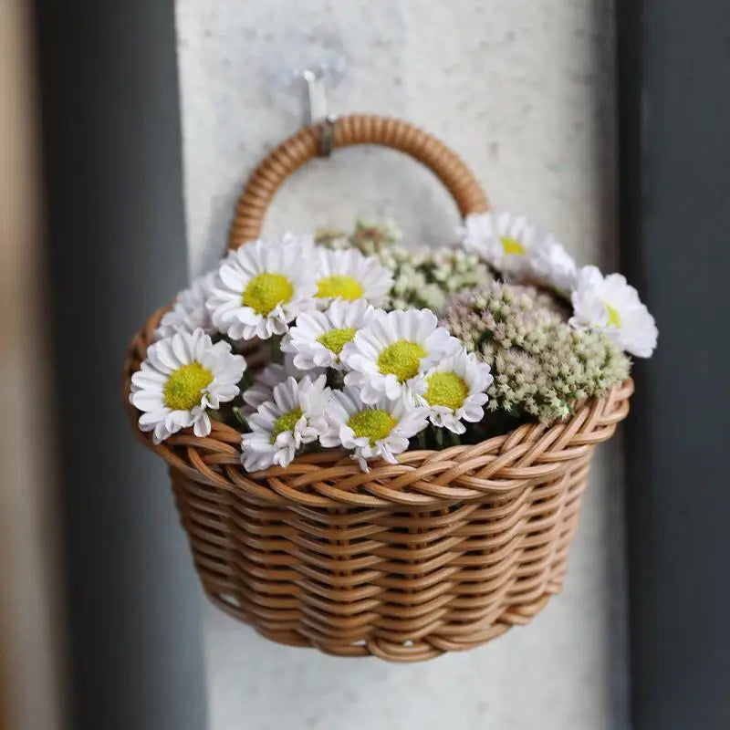 (YOUU06)Wall Hanging Basket Boho Style Hand-Woven Hanging Storage Baskets Kitchen Ginger Garlic Scallion Egg Fruit Storage Box