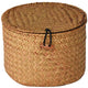 Round Handmade Seagrass Storage Box Decorative ganizer Baskets Toilet Paper Holder Gift Container Woven Desktop Basket For