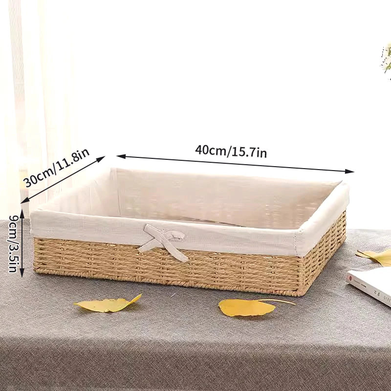 Woven Storage Baskets Organizers Picnic Breakfast Basket Laundry Box Sundries Storage Basket Desktop Cosmetics Snack Storage Box