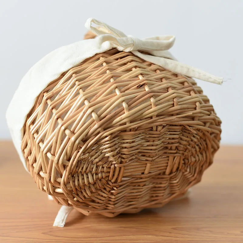 Handmade Willow Easter Basket Natural Wicker with Handle for Easter Egg Hunt Home Decor Spring Decoration Gift Fruit Basket