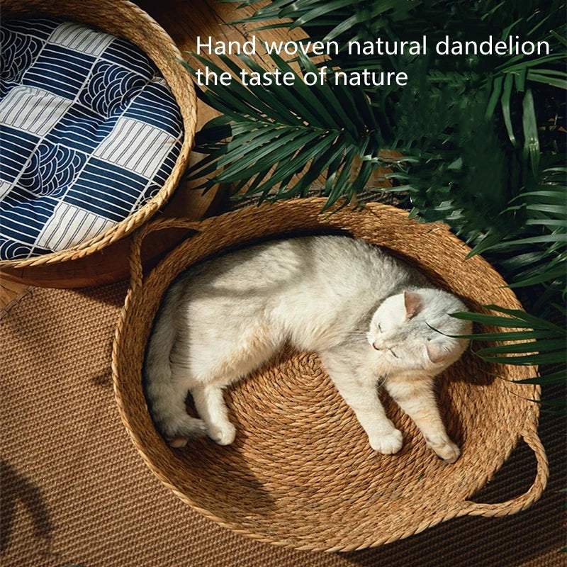 Pure Manual Rattan Woven Cat Nest, Four Seasons, General Dandelion, Cool Bed, Cat Scratch Board, Pet Products