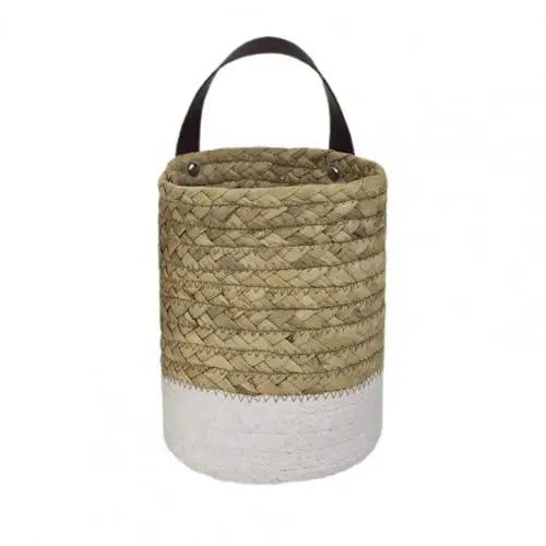 Woven Hanging Woven Rattan Baskets Basket Wicker For Planters Garden Wall Decoration Wall-mounted Basket Storage Rack