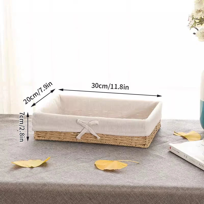 Woven Storage Baskets Organizers Picnic Breakfast Basket Laundry Box Sundries Storage Basket Desktop Cosmetics Snack Storage Box