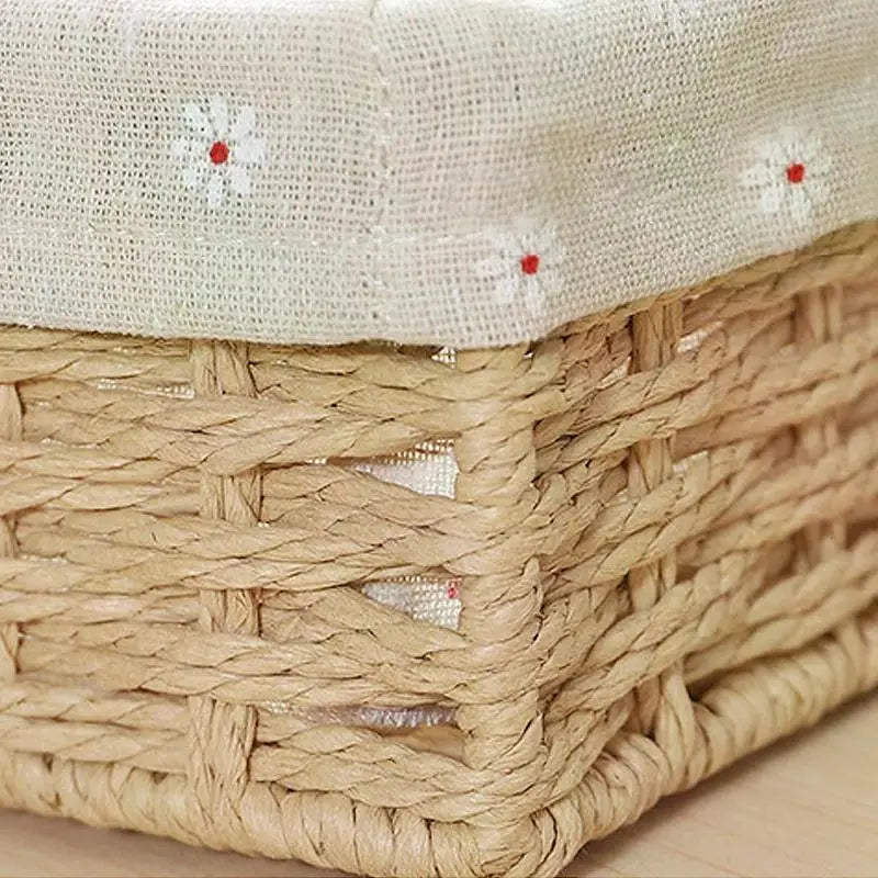 Woven Storage Baskets Organizers Picnic Breakfast Basket Laundry Box Sundries Storage Basket Desktop Cosmetics Snack Storage Box