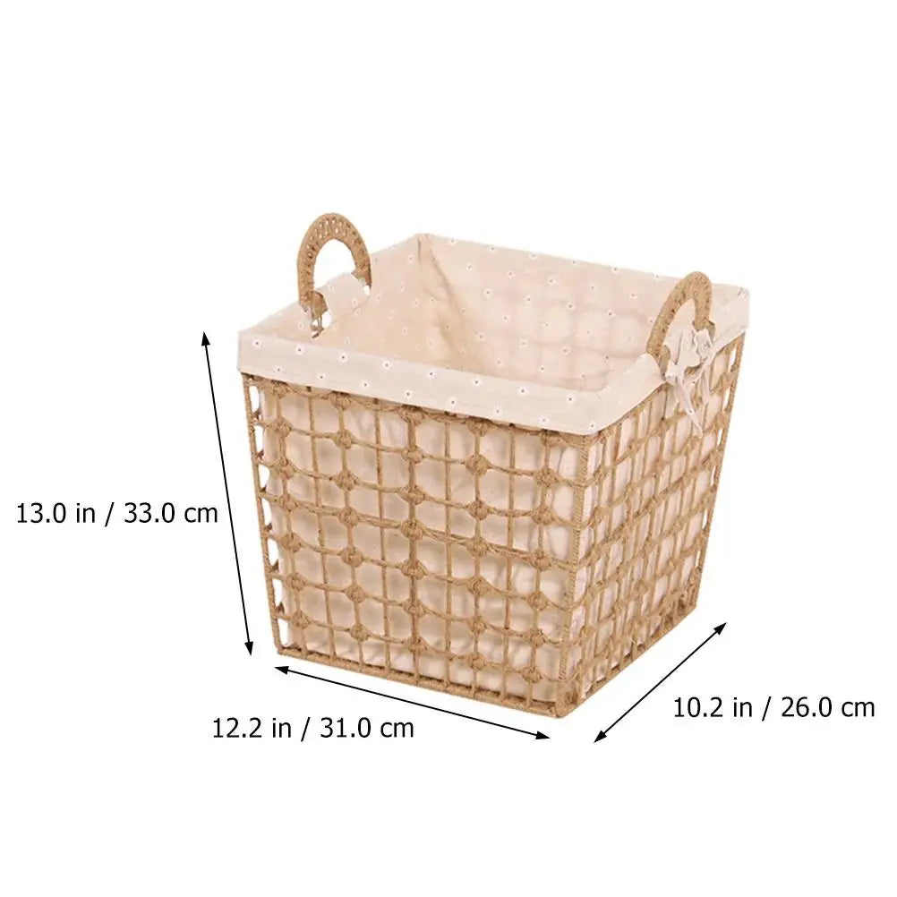 Panier à Linge Osier Rotin Grande Taille avec Poignées