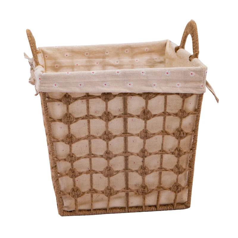 Panier à Linge Osier Tressé Style Bohème pour Chambre