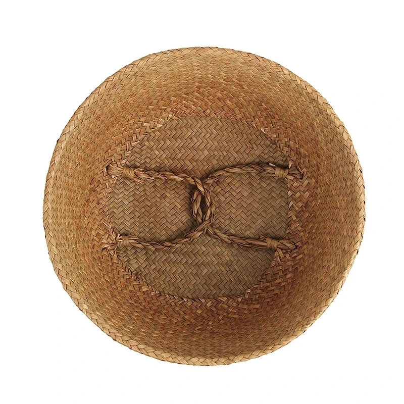 Zerolife Seaweed Wicker Basket Rattan Hanging Flower Pot Dirty Clothes Basket Storage Basket Cesta Mimbre Basket Picnic Basket