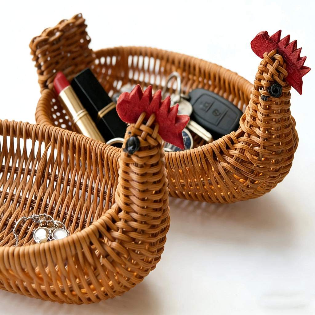 Simulated Animal Imitation Rattan Woven Storage Basket Household Storage Decoration Decoration Fruit Toy Basket Handmade Crafts