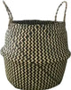 New 1pc Foldable Handmade Rattan Woven Flower Basket Seagrass Clothing Storage Basket Home Decoration Flower Basket